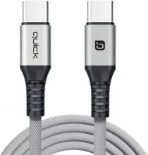 Kabelis USB-C Quick, 1,5 m, pilkas