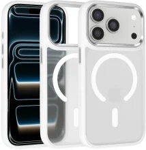 Liavec Cloudy Case with Metal Camera Frame, iPhone 18 Pro Max/17 Pro Max, balta, Camera Control Button