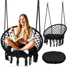 Pakabinamas krėslas Sofotel Boho, juodas
